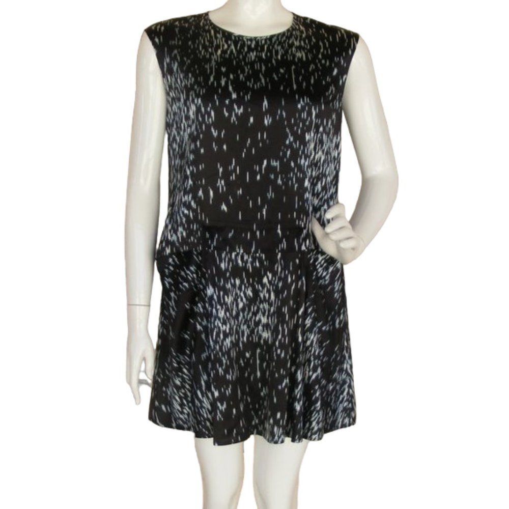 THEORY Mini Dress, 4, Black, Shadrin Block, Silk, Pockets, Sleeveless,